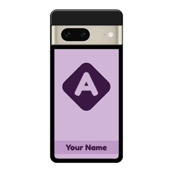 Google Pixel 7 5G Custom Glass Phone Case - Custom Letter In Curved Badge Design