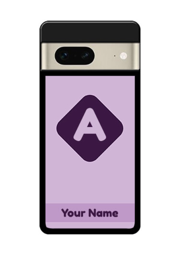 Google Pixel 7 5G Custom Glass Phone Case - Custom Letter In Curved Badge Design