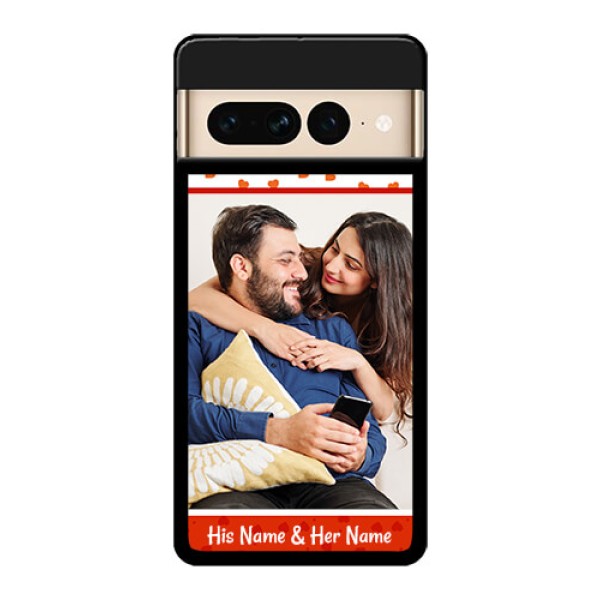 Google Pixel 7 Pro 5G Custom Glass Phone Case - Orange Love Symbol Design