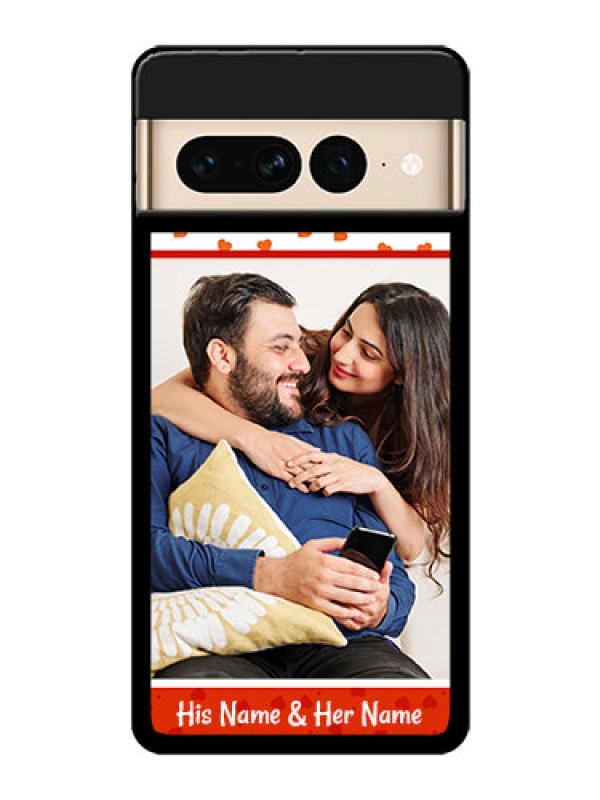 Custom Google Pixel 7 Pro 5G Custom Glass Phone Case - Orange Love Symbol Design