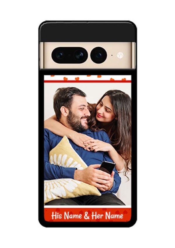 Google Pixel 7 Pro 5G Custom Glass Phone Case - Orange Love Symbol Design