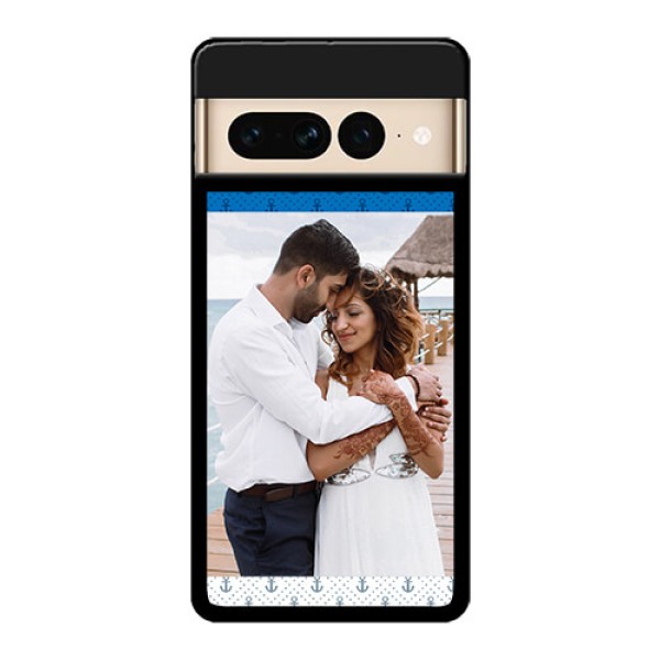 Google Pixel 7 Pro 5G Custom Glass Phone Case - Blue Anchors Design