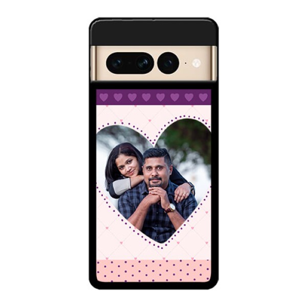 Google Pixel 7 Pro 5G Custom Glass Phone Case - Violet Love Dots Design