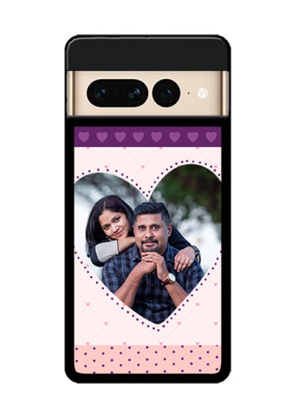 Google Pixel 7 Pro 5G Custom Glass Phone Case - Violet Love Dots Design