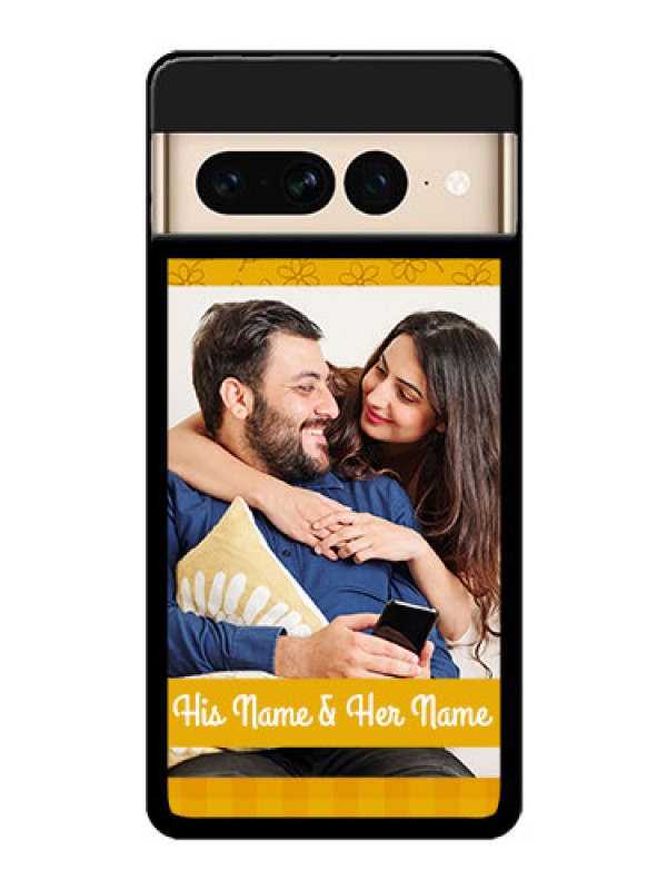 Custom Google Pixel 7 Pro 5G Custom Glass Phone Case - Yellow Floral Design