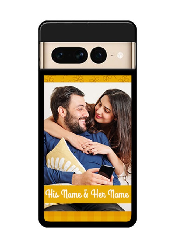 Google Pixel 7 Pro 5G Custom Glass Phone Case - Yellow Floral Design