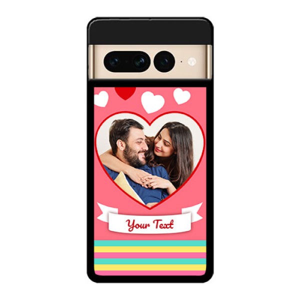 Google Pixel 7 Pro 5G Custom Glass Phone Case - Love Shapes Doodle Design