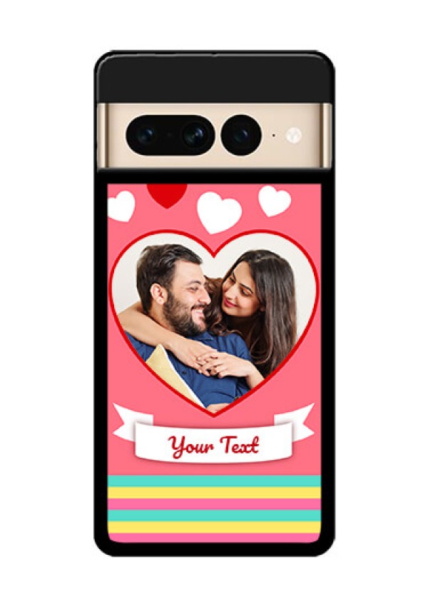 Google Pixel 7 Pro 5G Custom Glass Phone Case - Love Shapes Doodle Design
