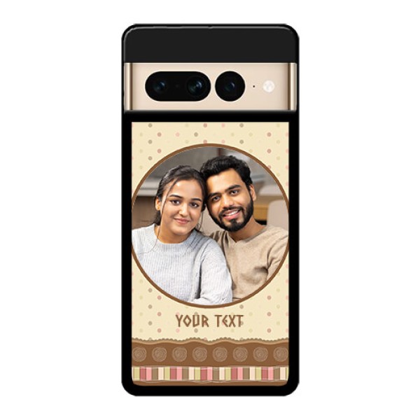 Google Pixel 7 Pro 5G Custom Glass Phone Case - Brown Dotted Mobile Case Design