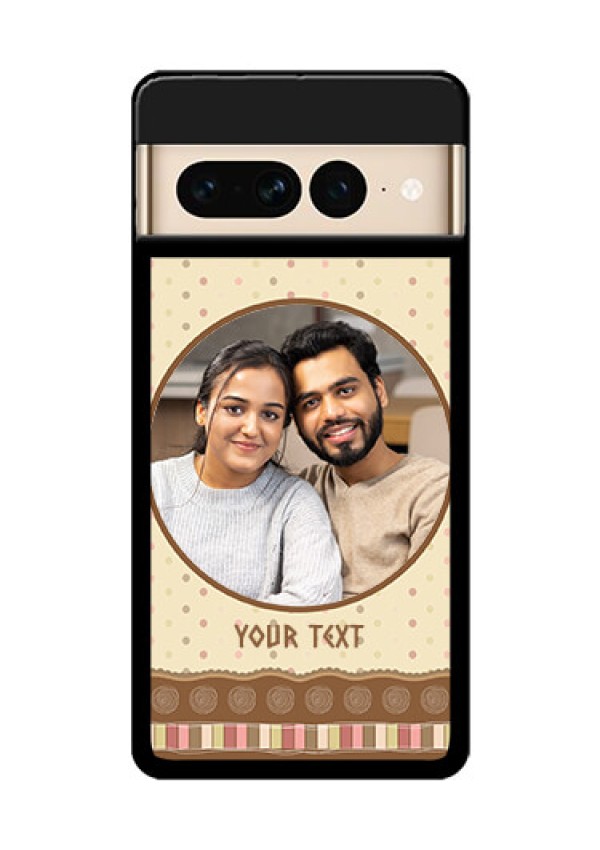 Google Pixel 7 Pro 5G Custom Glass Phone Case - Brown Dotted Mobile Case Design