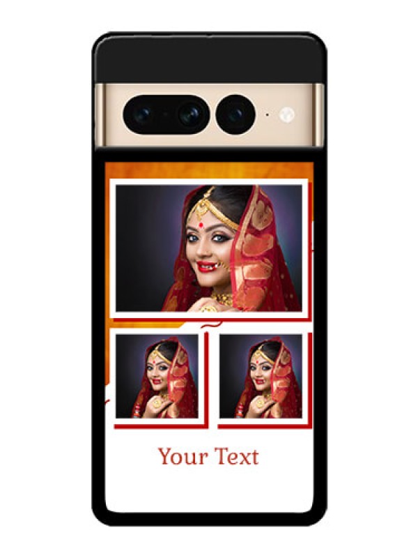 Custom Google Pixel 7 Pro 5G Custom Glass Phone Case - Wedding Memories Design