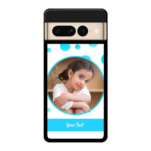 Google Pixel 7 Pro 5G Custom Glass Phone Case - Blue Bubbles Pattern Design