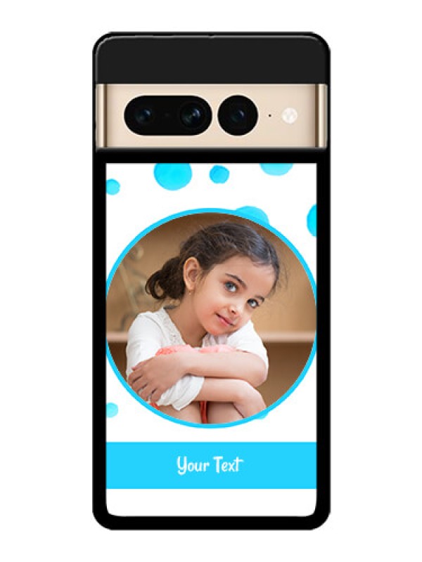Custom Google Pixel 7 Pro 5G Custom Glass Phone Case - Blue Bubbles Pattern Design