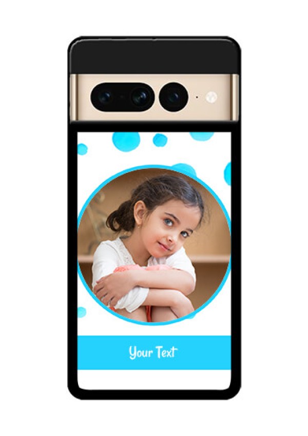Google Pixel 7 Pro 5G Custom Glass Phone Case - Blue Bubbles Pattern Design