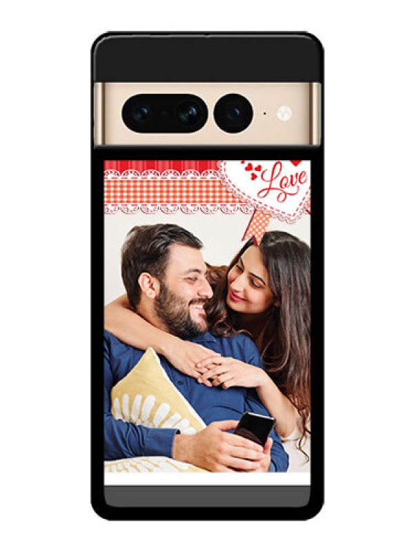 Custom Google Pixel 7 Pro 5G Custom Glass Phone Case - Red Love Pattern Design