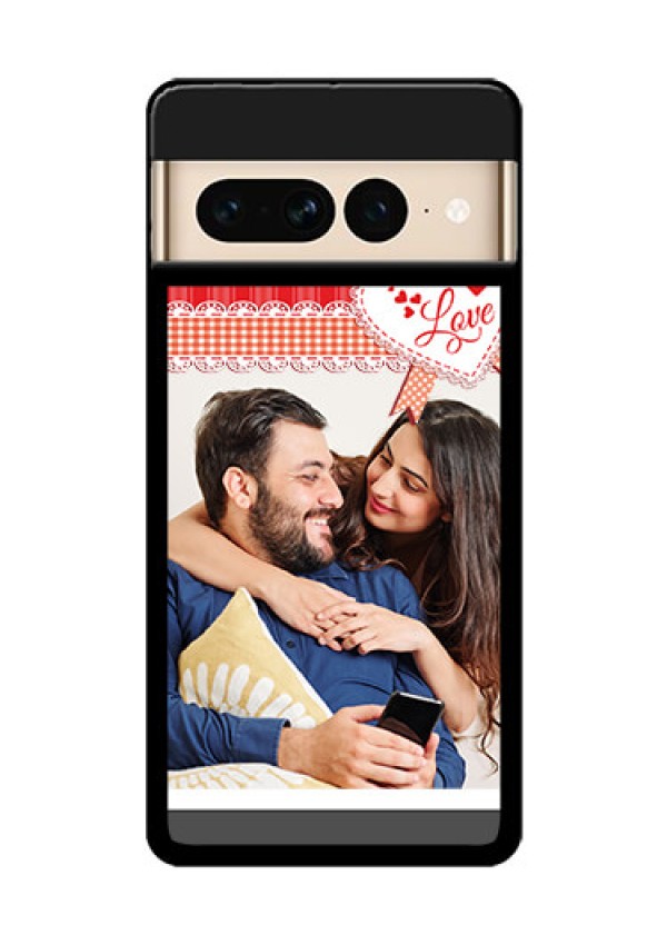 Google Pixel 7 Pro 5G Custom Glass Phone Case - Red Love Pattern Design