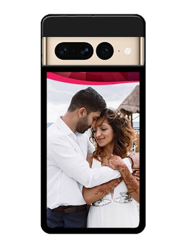 Custom Google Pixel 7 Pro 5G Custom Glass Phone Case - Red Abstract Design