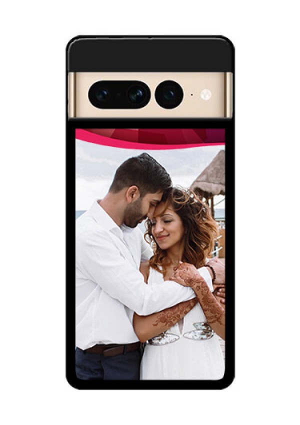 Google Pixel 7 Pro 5G Custom Glass Phone Case - Red Abstract Design