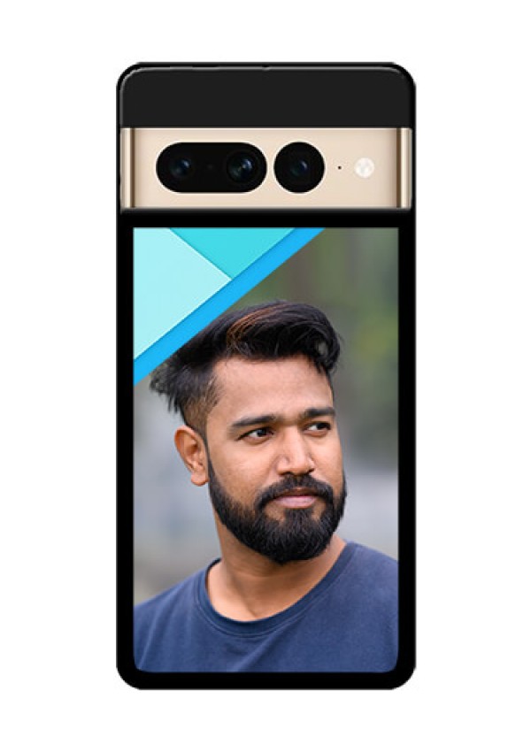 Google Pixel 7 Pro 5G Custom Glass Phone Case - Blue Pattern Design