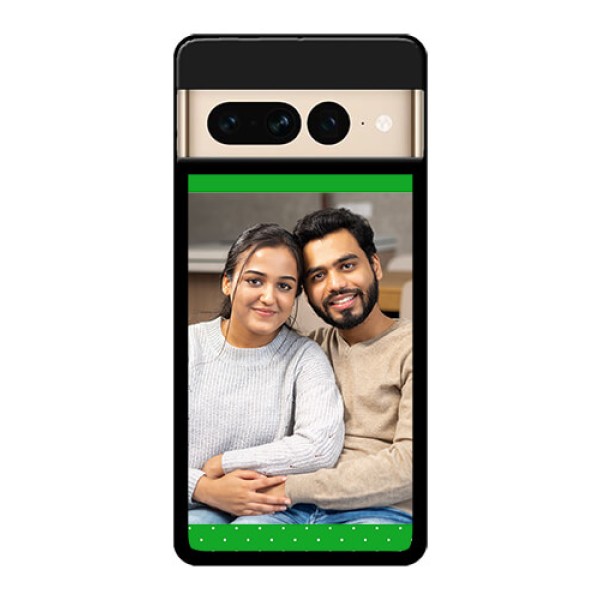 Google Pixel 7 Pro 5G Custom Glass Phone Case - Green Pattern Design