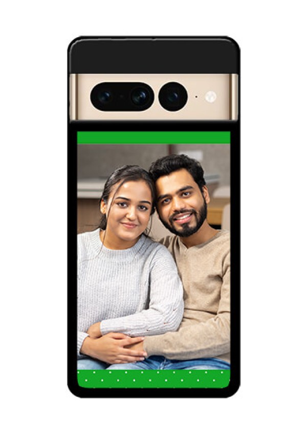 Google Pixel 7 Pro 5G Custom Glass Phone Case - Green Pattern Design