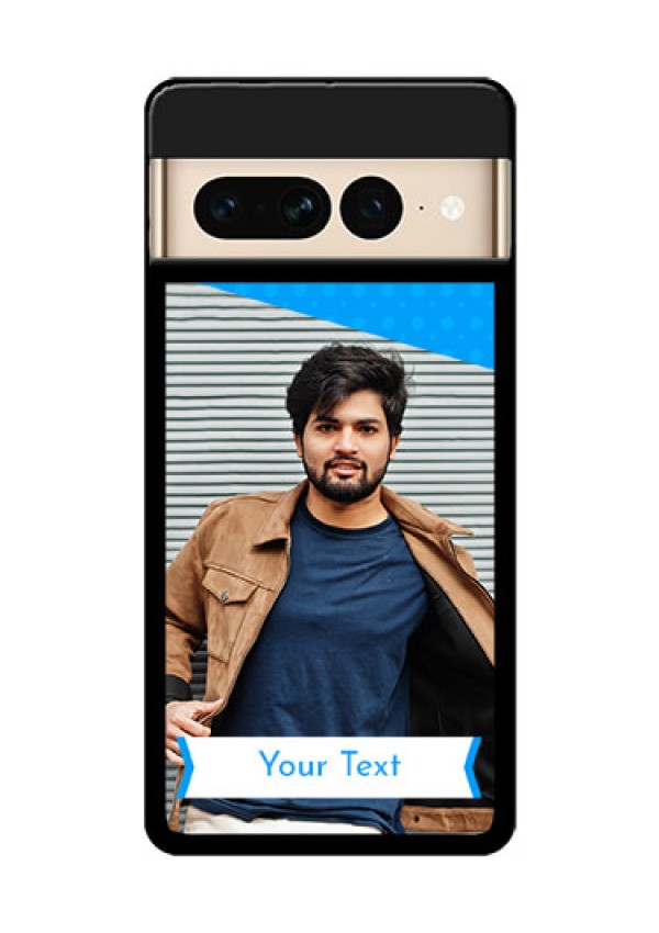 Google Pixel 7 Pro 5G Custom Glass Phone Case - Simple Blue Color Design