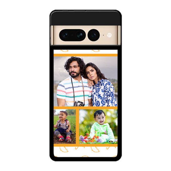 Google Pixel 7 Pro 5G Custom Glass Phone Case - Yellow Pattern Design