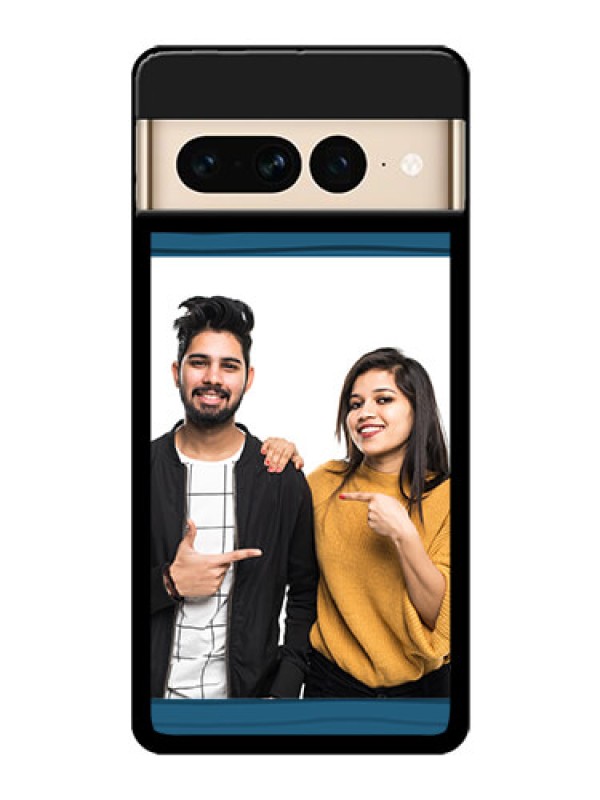Custom Google Pixel 7 Pro 5G Custom Glass Phone Case - Blue Pattern Cover Design