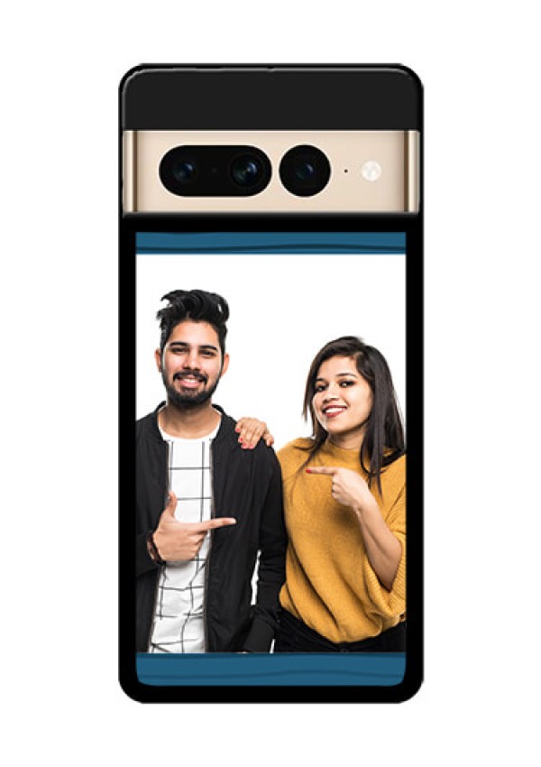 Google Pixel 7 Pro 5G Custom Glass Phone Case - Blue Pattern Cover Design
