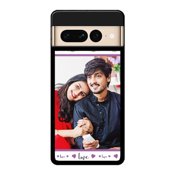 Google Pixel 7 Pro 5G Custom Glass Phone Case - Couples Heart Design
