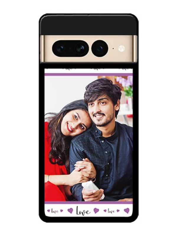 Custom Google Pixel 7 Pro 5G Custom Glass Phone Case - Couples Heart Design