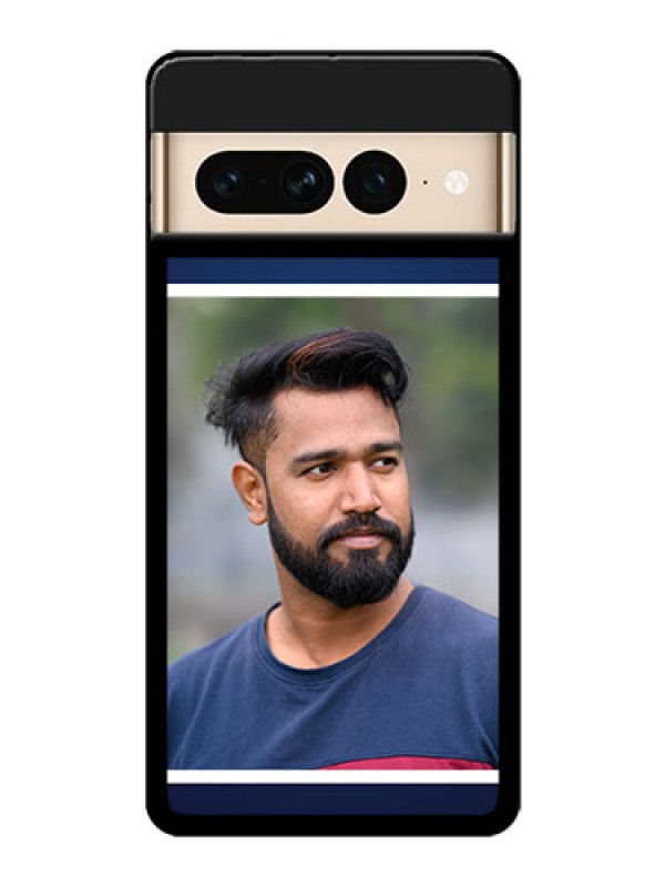 Custom Google Pixel 7 Pro 5G Custom Glass Phone Case - Simple Royal Blue Design