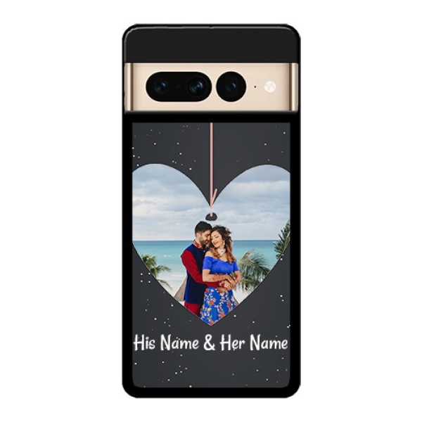 Google Pixel 7 Pro 5G Custom Glass Phone Case - Hanging Heart Design