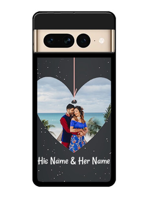 Custom Google Pixel 7 Pro 5G Custom Glass Phone Case - Hanging Heart Design