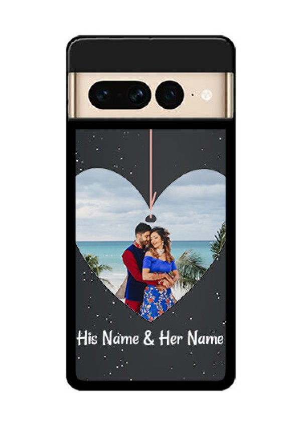 Google Pixel 7 Pro 5G Custom Glass Phone Case - Hanging Heart Design