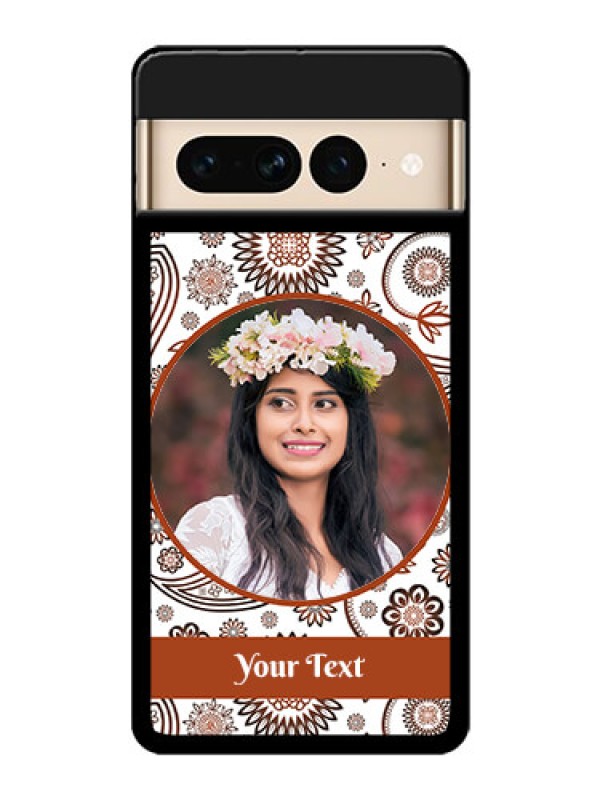 Custom Google Pixel 7 Pro 5G Custom Glass Phone Case - Abstract Flower Design