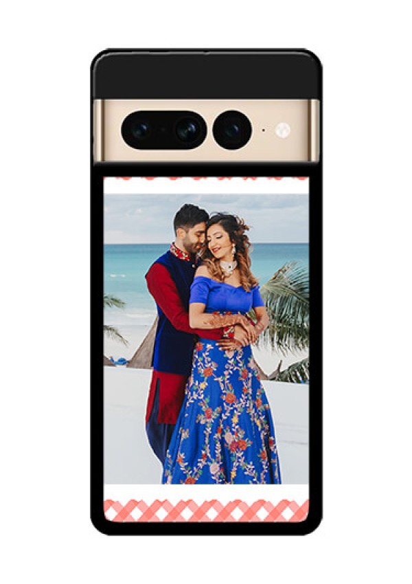 Google Pixel 7 Pro 5G Custom Glass Phone Case - Pink Pattern Design