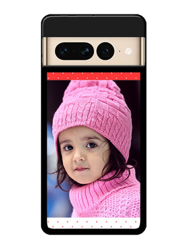 Custom Google Pixel 7 Pro 5G Custom Glass Phone Case - Red Pattern Design