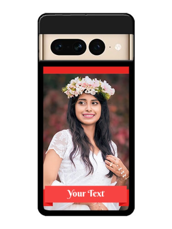 Custom Google Pixel 7 Pro 5G Custom Glass Phone Case - Simple Red Color Design