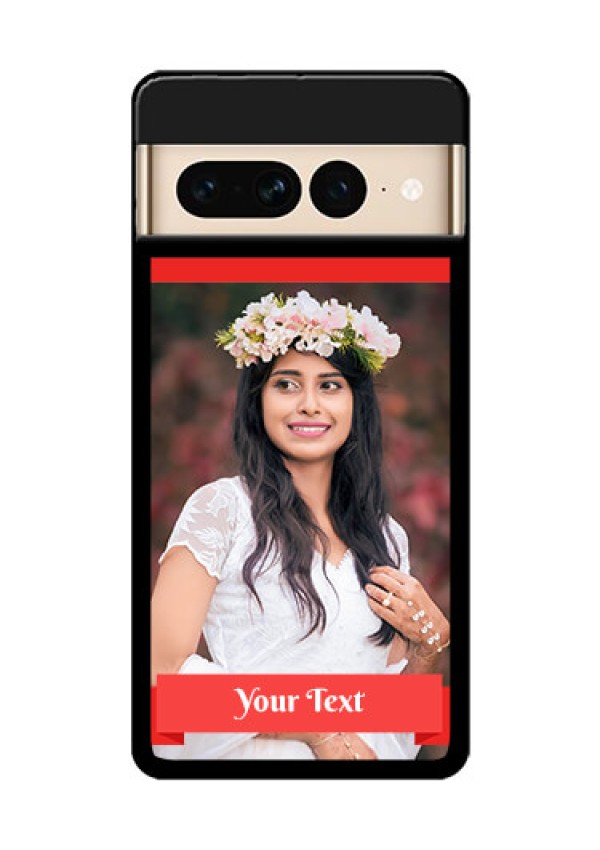 Google Pixel 7 Pro 5G Custom Glass Phone Case - Simple Red Color Design