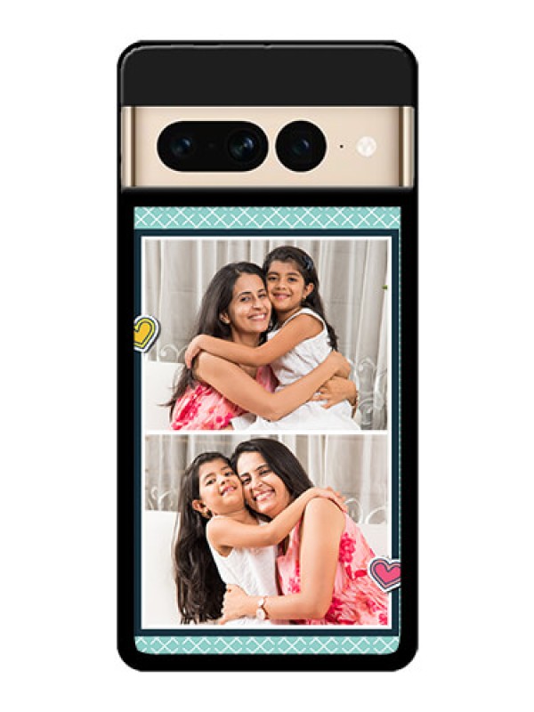 Custom Google Pixel 7 Pro 5G Custom Glass Phone Case - 2 Image Holder With Pattern Design