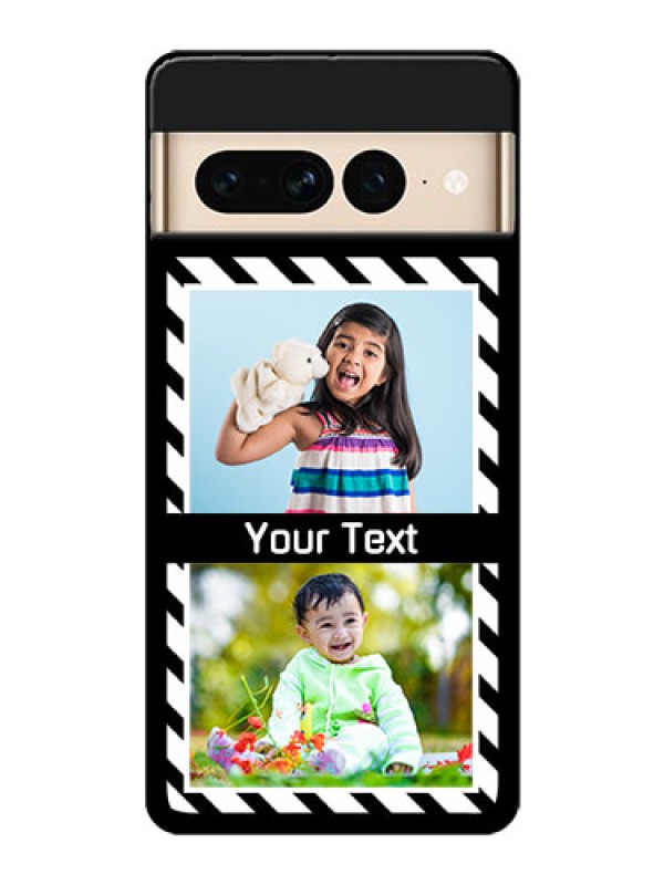 Custom Google Pixel 7 Pro 5G Custom Glass Phone Case - Black And White Stripes Design
