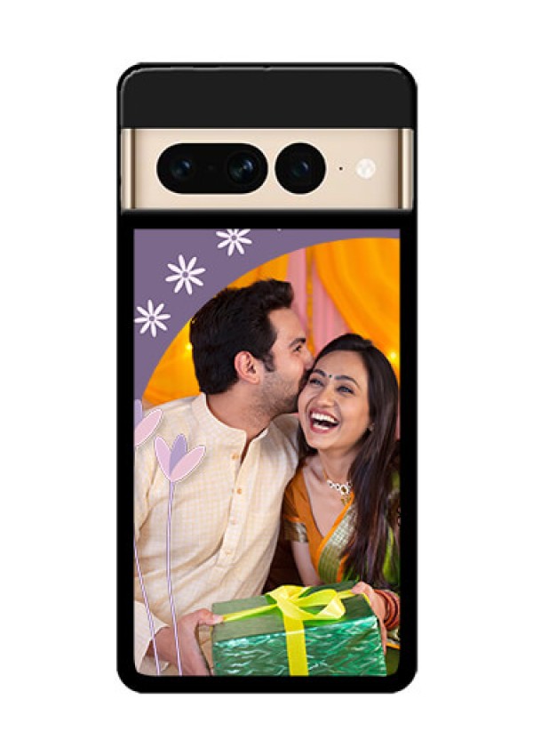 Google Pixel 7 Pro 5G Custom Glass Phone Case - Lavender Flowers Design