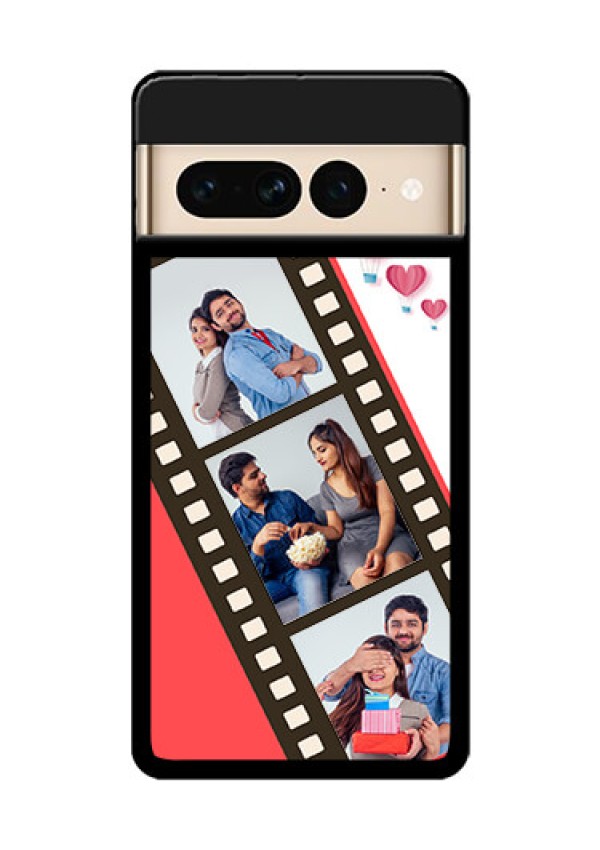 Google Pixel 7 Pro 5G Custom Glass Phone Case - 3 Image Holder With Film Reel