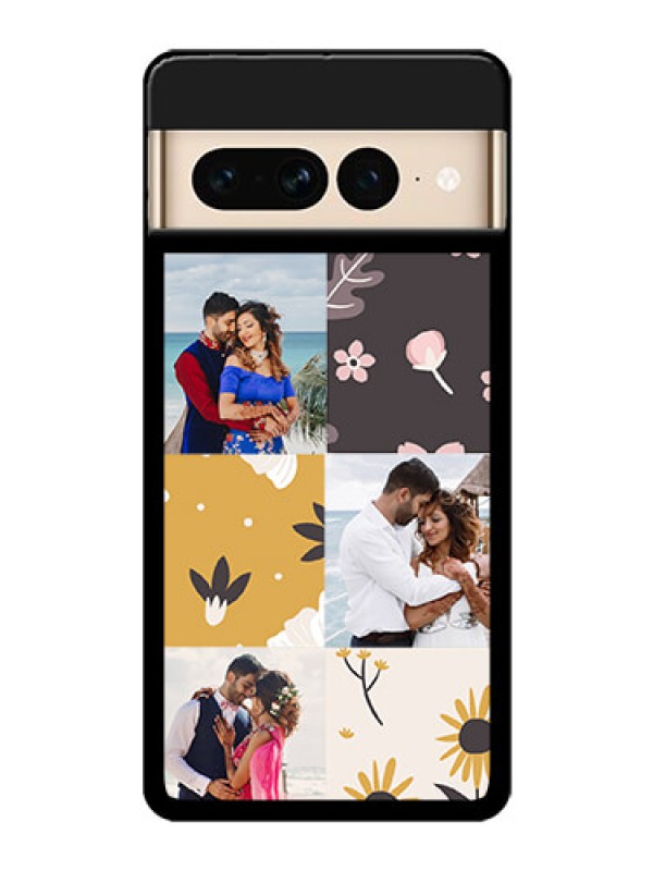 Custom Google Pixel 7 Pro 5G Custom Glass Phone Case - 3 Images With Floral Design