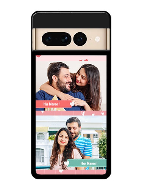 Custom Google Pixel 7 Pro 5G Custom Glass Phone Case - Photo With Heart Design
