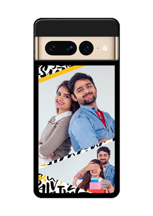 Google Pixel 7 Pro 5G Custom Glass Phone Case - Letters Pattern Design