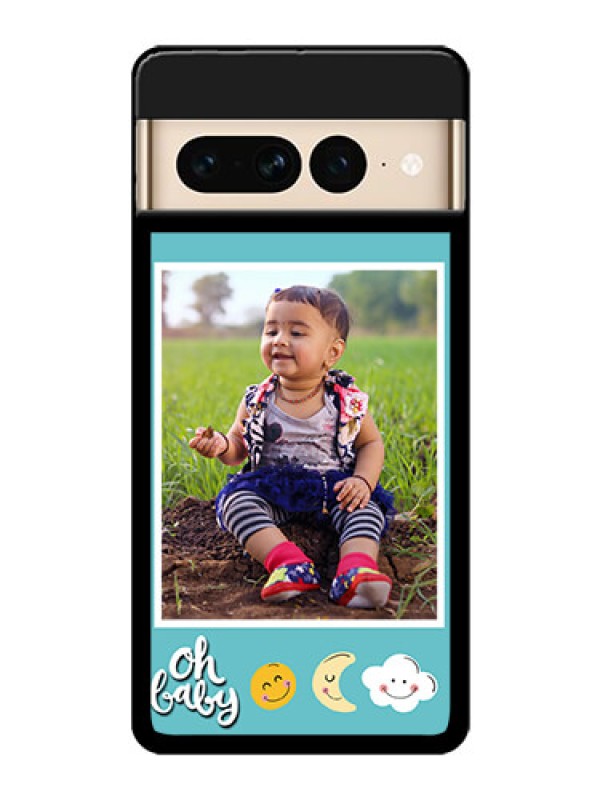 Custom Google Pixel 7 Pro 5G Custom Glass Phone Case - Smiley Kids Stars Design