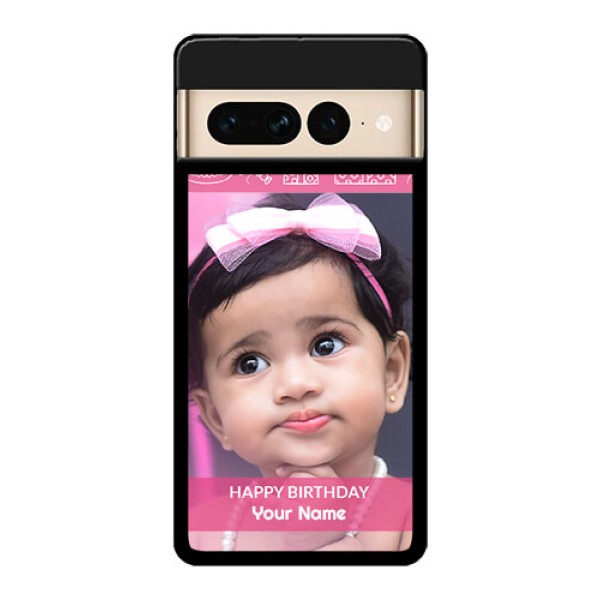 Google Pixel 7 Pro 5G Custom Glass Phone Case - With Birthday Line Art Design