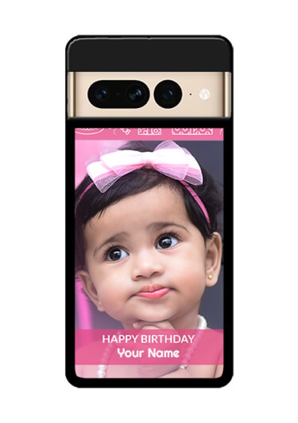 Google Pixel 7 Pro 5G Custom Glass Phone Case - With Birthday Line Art Design